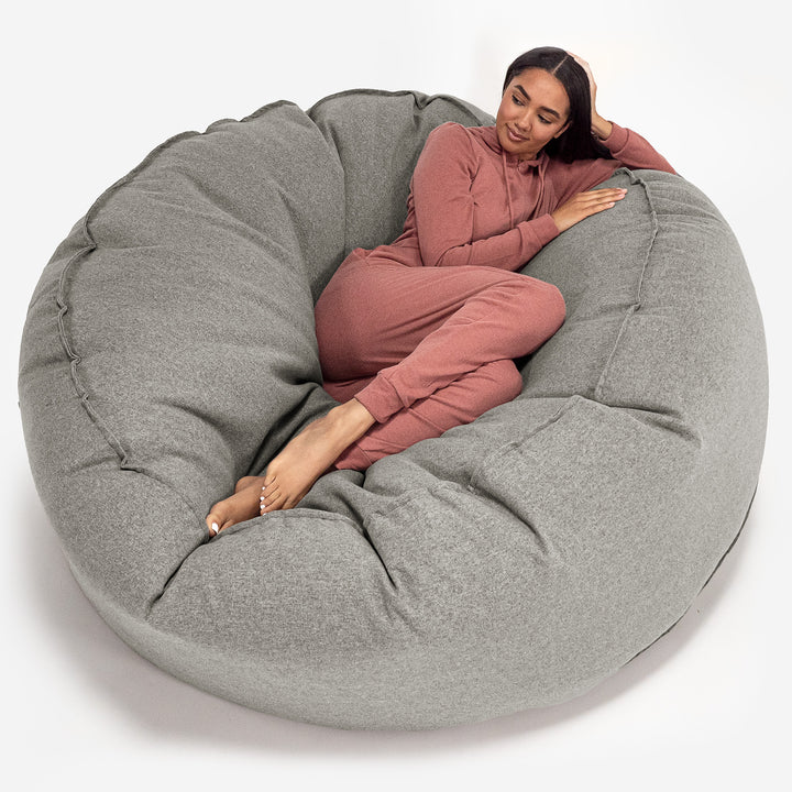 Mega-Mammoth Sofa Sitzsack XXL - Interalli Wolle Silber 01