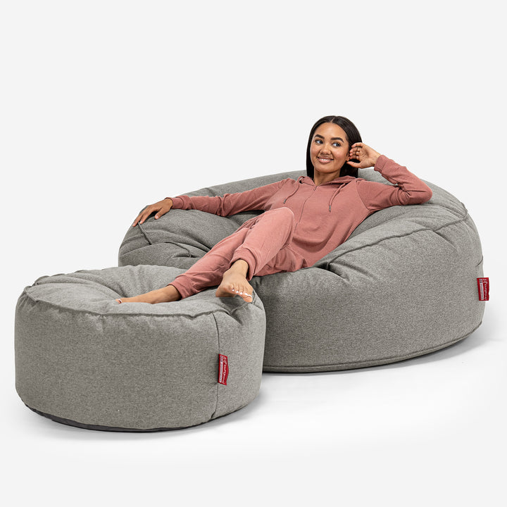 Mega-Mammoth Sofa Sitzsack XXL - Interalli Wolle Silber 02