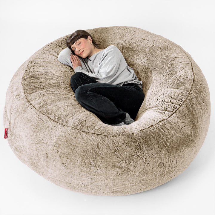 Mega-Mammoth Sofa Sitzsack XXL - Kaninchen Kunstfell Goldbraun 01