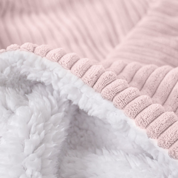 Sherpa-Decke - Cord Rosa Fabric Close-up Image