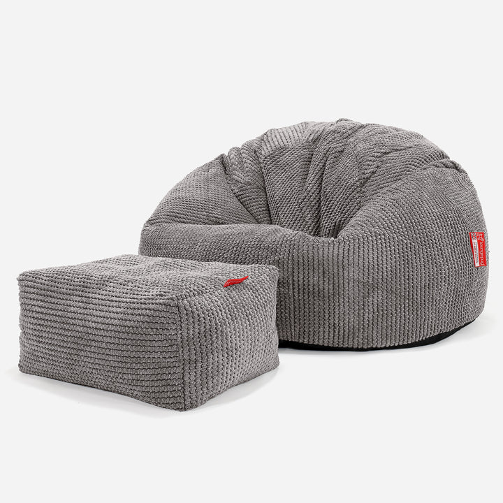 Klassischer Sitzsack Sessel - Pom-Pom Anthrazit 02