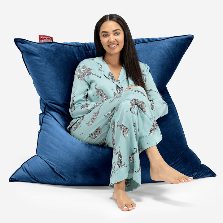 Sitzsack XXL - Samt Marineblau 01