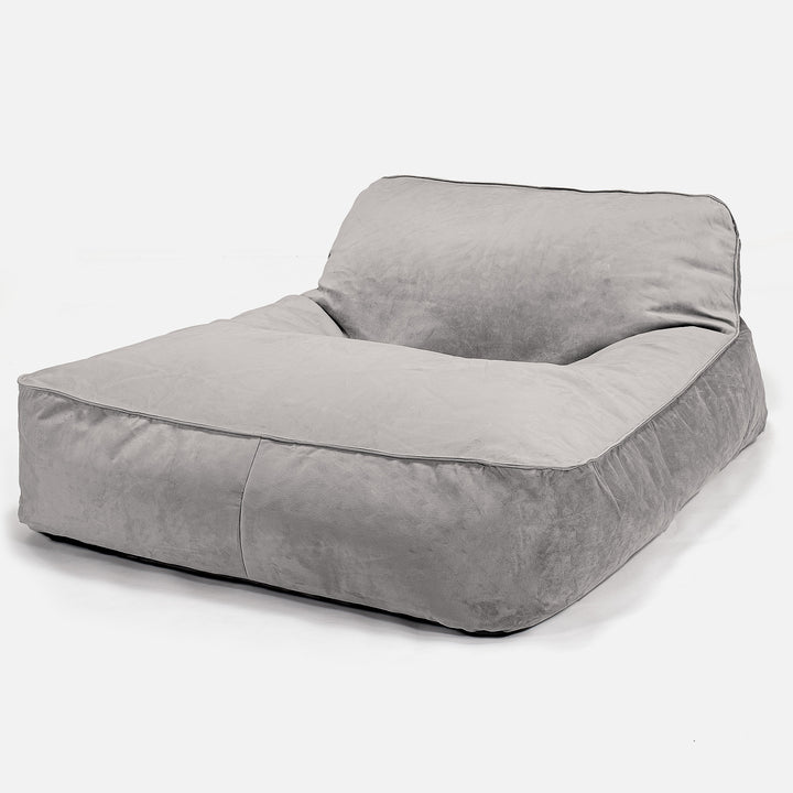 Schlafsofa Sitzsack - Samt Silber 01