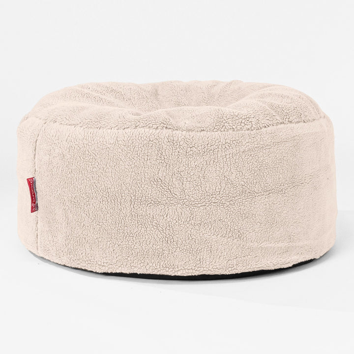 Sitzhocker Pouf - Teddy Kunstfell Creme 01