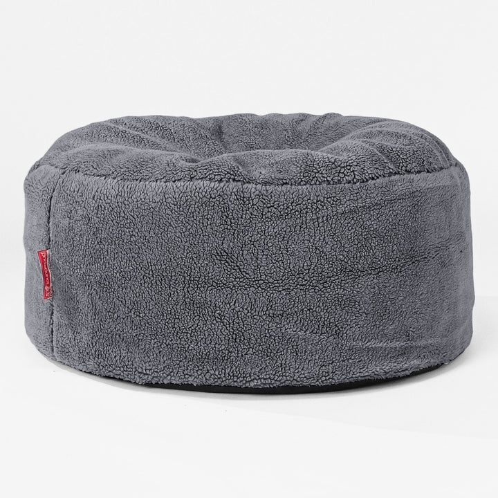 Sitzhocker Pouf - Teddy Kunstfell Dunkelgrau 01