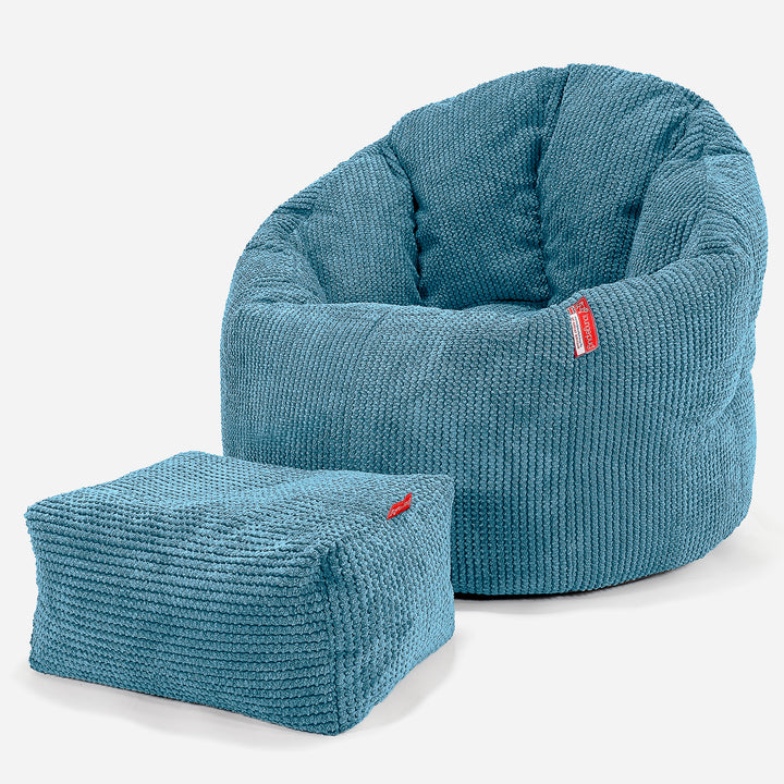 Sitzsack Kuschel Lounge Sessel - Pom-Pom Türkis 02