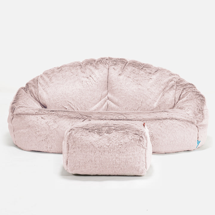 Kindersofa Bubble 2-6 jahren - Kaninchen Kunstfell Pastellrosa 02