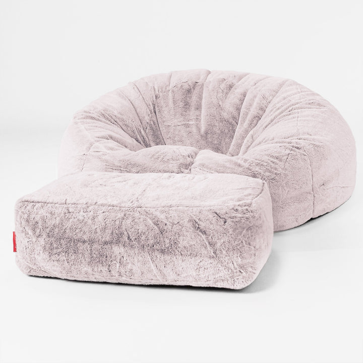 Sitzsack Sofa - Kaninchen Kunstfell Pastellrosa 02