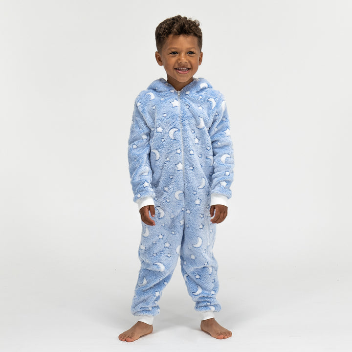 Mond und Sterne Fleece Onesie für Kinder 01