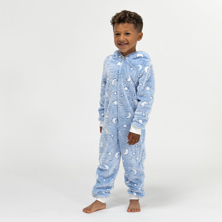 Mond und Sterne Fleece Onesie für Kinder 02