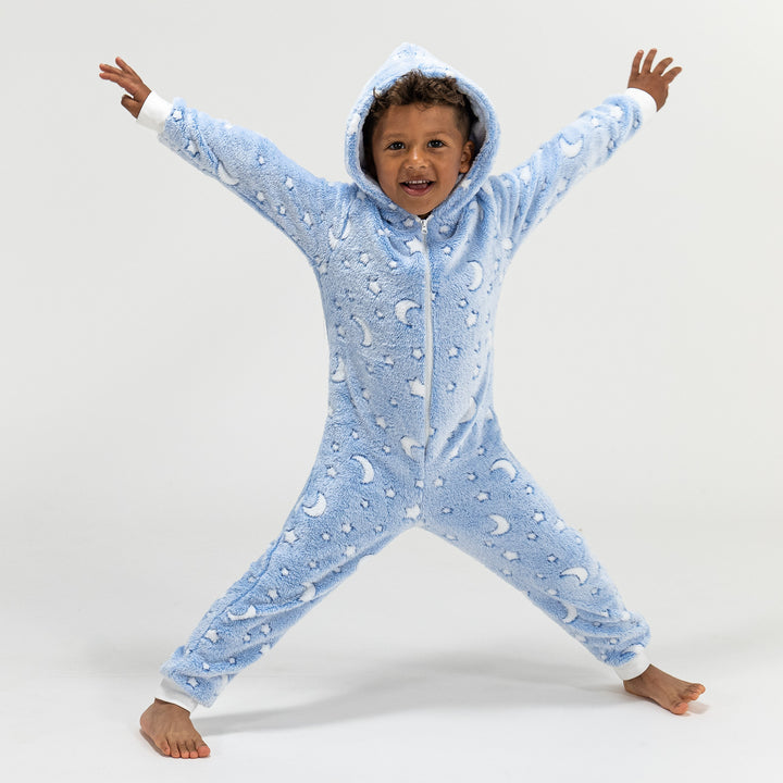 Mond und Sterne Fleece Onesie für Kinder 04