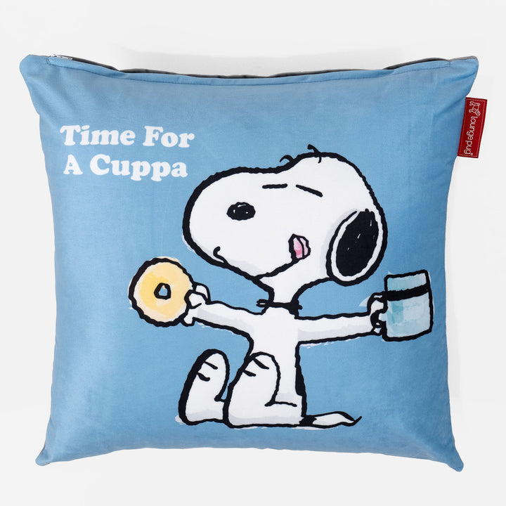 Snoopy Dekokissen / Sofa Kissenbezug 47 x 47cm - Tasse Tee 01