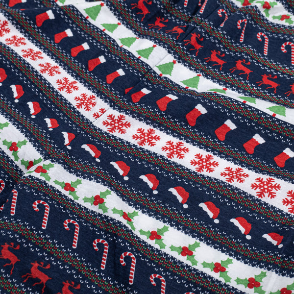 Weihnachts-Pyjama aus Jersey für Herren Fabric Close-up Image